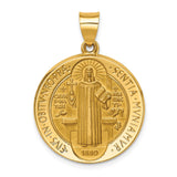 14K Polished/Satin St. Benedict Reversible Hollow Medal