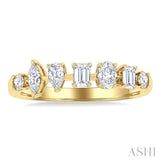 5/8 Ctw Mixed Cut Diamond Fashion Band in 14K Yellow Gold