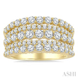 1 3/4 Ctw Round Cut Diamond Bold Fashion Band in 14K Yellow Gold