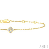 1/8 Ctw Bezel Set Round Cut Diamond Clover Petite Fashion Chain Bracelet in 10K Yellow Gold