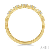 1/10 Ctw Box Chain Link Round Cut Diamond Stack Band in 14K Yellow Gold