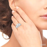 1 1/2 Ctw Diamond Semi-Mount Engagement Ring in 14K White Gold