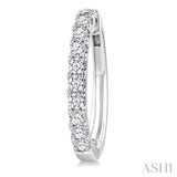1 Ctw Round Cut Diamond Hoop Earrings in 14K White gold