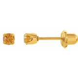 24K Gold-Plated Stainless Steel Imitation Citrine Inverness® Piercing Stud Earrings
