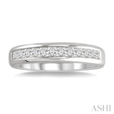 1 Ctw Princess Cut Diamond Wedding Band in 14K White Gold