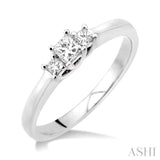 1/4 Ctw 3 Stone Princess Cut Diamond Ring in 14K White Gold