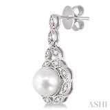 Pearl & Diamond Fashion Earrings