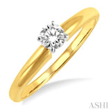 Round Cut Diamond Solitaire Ring in 14K Yellow Gold