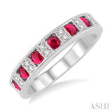 Gemstone & Diamond Wedding Band