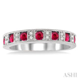 Gemstone & Diamond Wedding Band