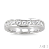 Channel Set Curved Diamond Wedding Band