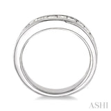 Channel Set Curved Diamond Wedding Band