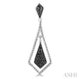 Silver Black Diamond Fashion Earrings