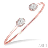 Oval Shape Lovebright Essential Diamond Open Cuff Bangle