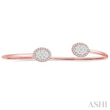 Oval Shape Lovebright Essential Diamond Open Cuff Bangle