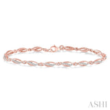 1/3 Ctw Round Cut Diamond Marquise Fashion Bracelet in 10K Rose Gold