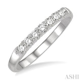 1/4 Ctw 7 Stone Round Cut Diamond Wedding Band in 14K White Gold