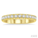 1/2 Ctw 15Stones Round Cut Diamond Wedding Band in 14K Yellow Gold
