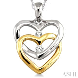 Twin Heart Shape 2 Stone Diamond Pendant