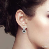 Silver Black Diamond Fashion Earrings