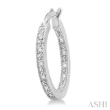 Silver Inside-Out Diamond Hoop Earrings