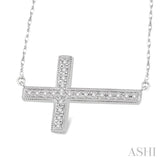 Sideway Cross Diamond Pendant