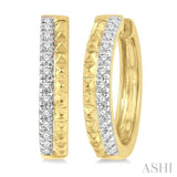1/10 Ctw Pyramid Round Cut Diamond Huggie Petite Earrings in 10K Yellow Gold