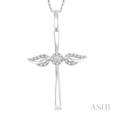 Angel Wings Cross Diamond Pendant