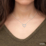 Heart Shape Baguette Diamond Necklace