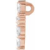 14K Rose 1/3 CTW Natural Diamond Cross Pendant
