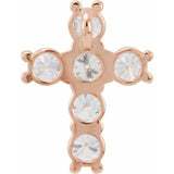 14K Rose 1/3 CTW Natural Diamond Cross Pendant