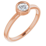 14K Rose 1/3 CT Natural Diamond Ring