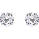 14K White 5.5 mm Stuller Lab-Grown Moissanite Stud Earrings