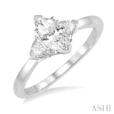 Marquise Shape Semi-Mount Diamond Engagement Ring