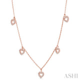 Heart Shape Diamond Station Necklace