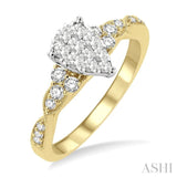 Pear Shape Lovebright Diamond Engagement Ring