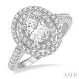 Oval Shape Semi-Mount Diamond Engagement Ring