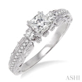 Past Present & Future Semi-Mount Diamond Engagement Ring