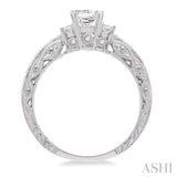 Past Present & Future Semi-Mount Diamond Engagement Ring