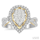 Pear Shape Lovebright Diamond Engagement Ring