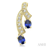 Oval Shape Gemstone & Diamond Fashion Earrings