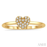 Stackable Heart Shape Petite Diamond Fashion Ring