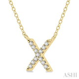 'X' Initial Diamond Pendant