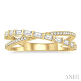 Criss Cross Baguette Diamond Fashion Ring