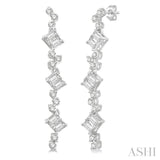 Scatter Baguette Diamond Fashion Earrings