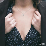 3/8 Ctw Round Cut Diamond Pendant With Chain in 14K White Gold