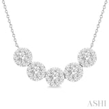 5 Stone Lovebright Essential Diamond Necklace