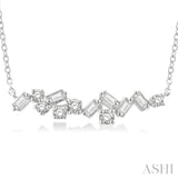 Scatter Baguette Diamond Fashion Necklace