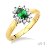 Oval Shape Gemstone & Diamond Ring