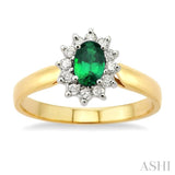 Oval Shape Gemstone & Diamond Ring